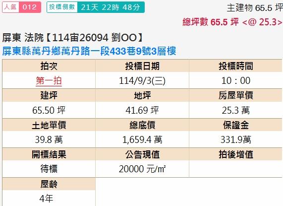 屏東萬丹透天法拍-1