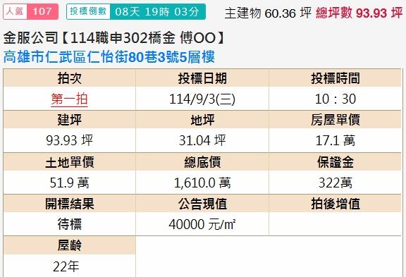 高雄仁武法拍透天-1