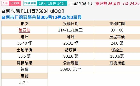 仁德透天法拍-1