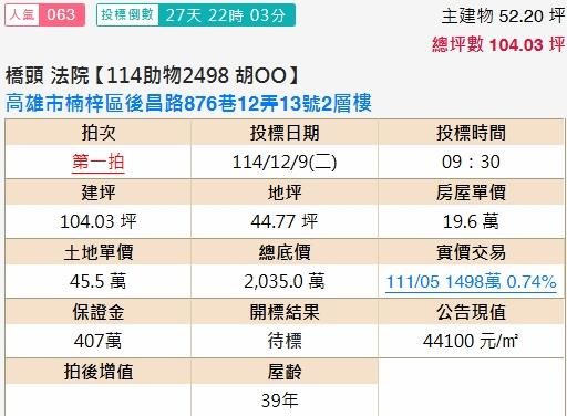 高雄楠梓法拍透天-1