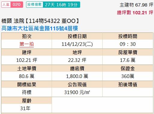 高雄大社法拍透天-1