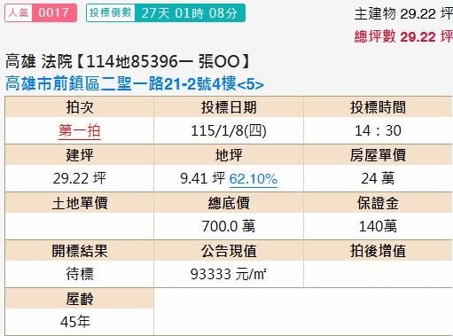 高雄前鎮公寓法拍-1