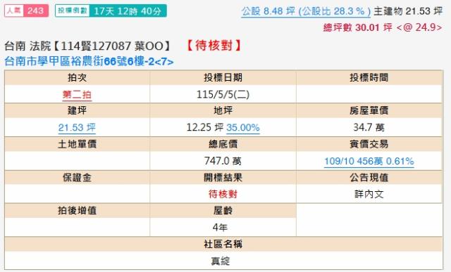 台南學甲大樓拍賣-1