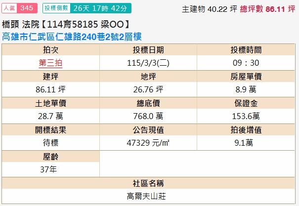 高雄透天法拍-1
