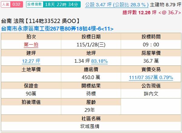 台南永康法拍套房-1