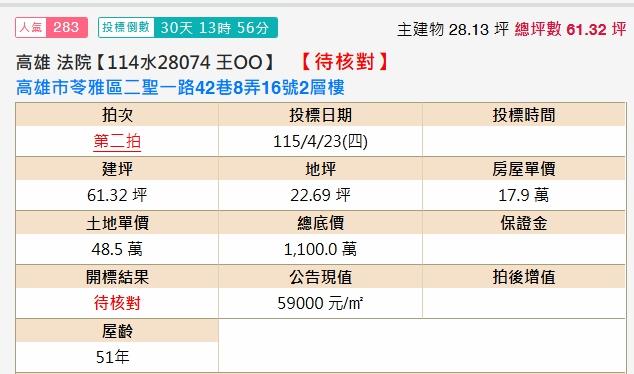 高雄苓雅法拍透天-1