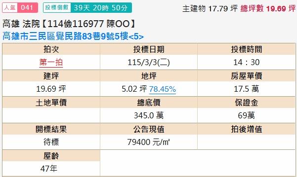 三民區公寓法拍-1