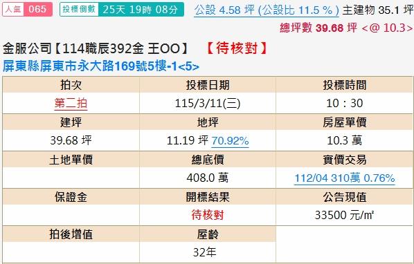 屏東市公寓法拍-1