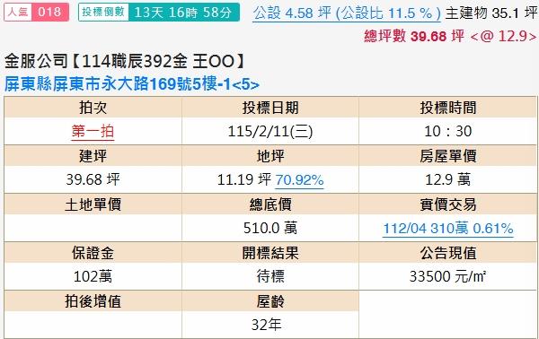 屏東市公寓法拍-1