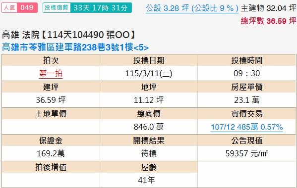 高雄苓雅法拍公寓-1