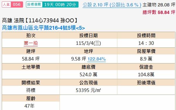 高雄公寓拍賣-1