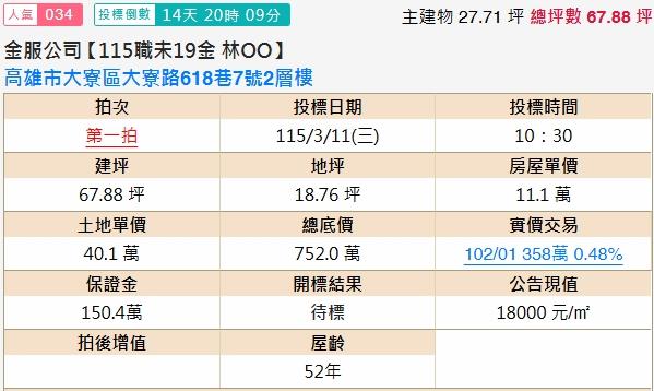 高雄大寮法拍透天-1