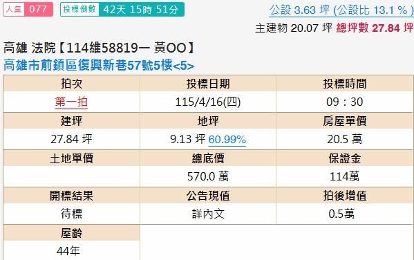 前鎮公寓法拍-1