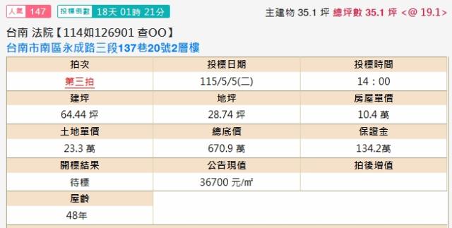 台南南區法拍透天-1