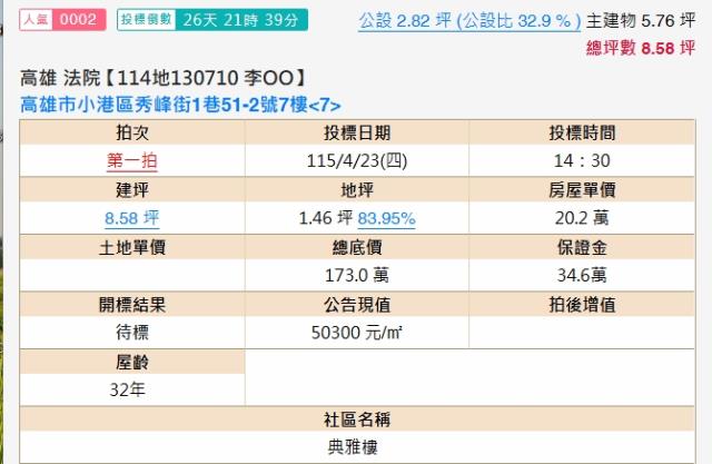 高雄法拍華廈-1
