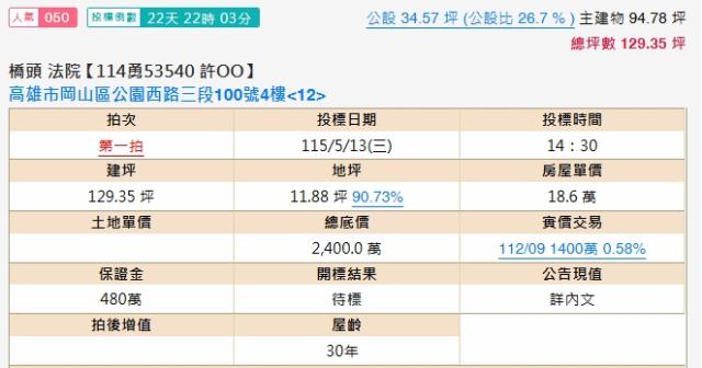 岡山法拍華廈-1