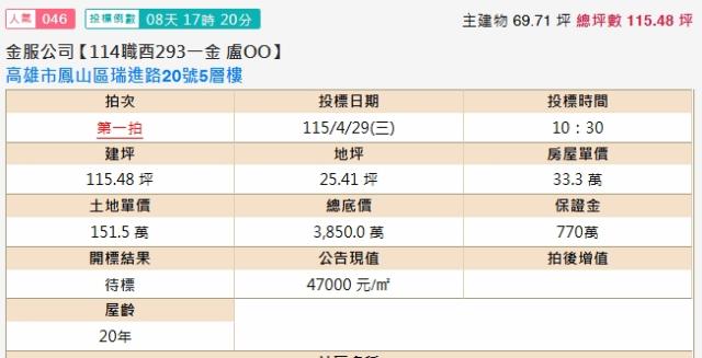 鳳山透天法拍-1