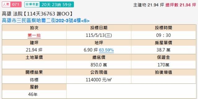 高雄三民區公寓法拍-1
