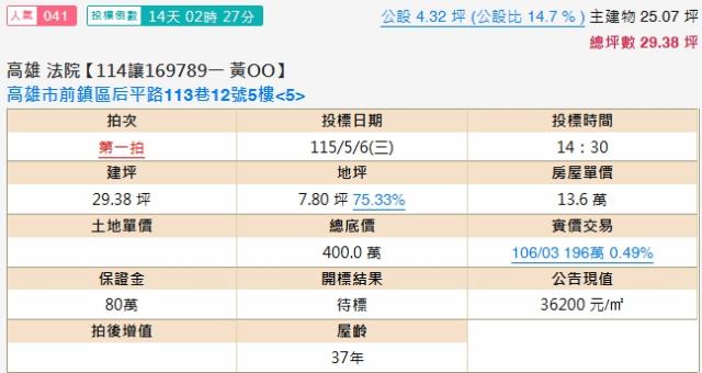 前鎮法拍公寓-1