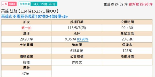 高雄苓雅法拍公寓-1