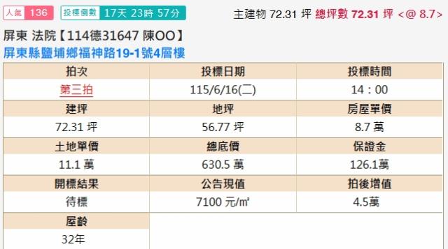 屏東透天法拍-1