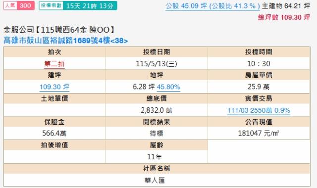 鼓山大樓法拍-1