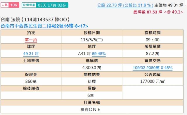 台南法拍大樓-1