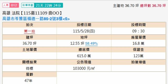 苓雅公寓拍賣-1