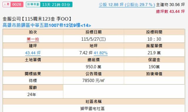 高雄前鎮大樓法拍-1