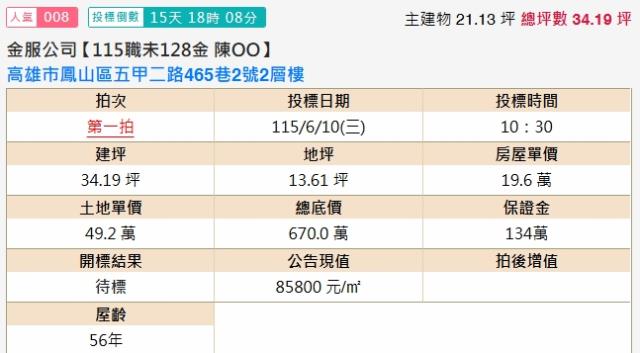 高雄鳳山法拍透天-1