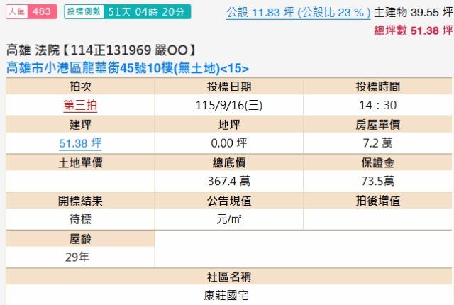 高雄小港大樓法拍-1