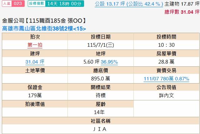 鳳山大樓法拍-1