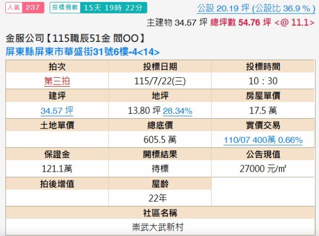 屏東屏東市大樓法拍-1