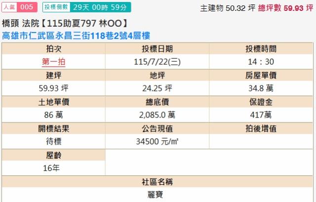 高雄法拍透天-1