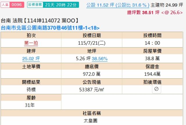 台南北區法拍大樓-1