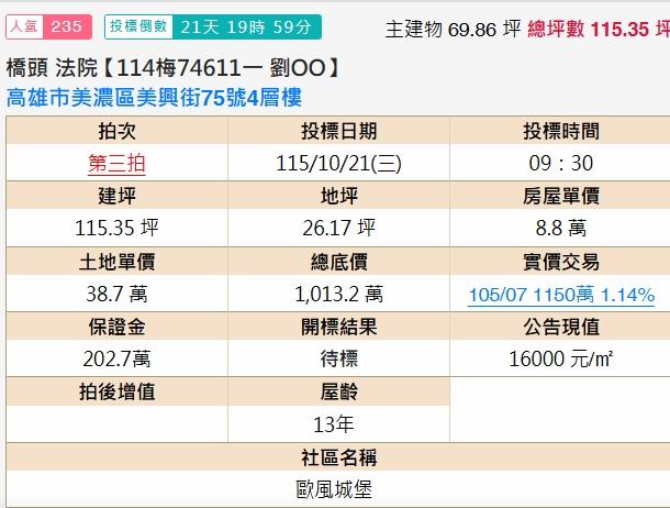 高雄透天法拍-1