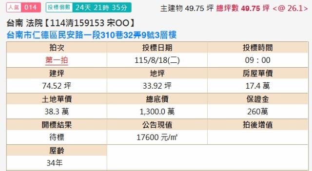 仁德透天法拍-1