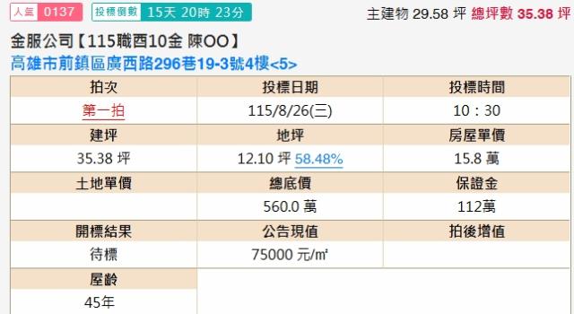 高雄公寓法拍-1