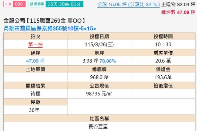 高雄前鎮大樓法拍-1
