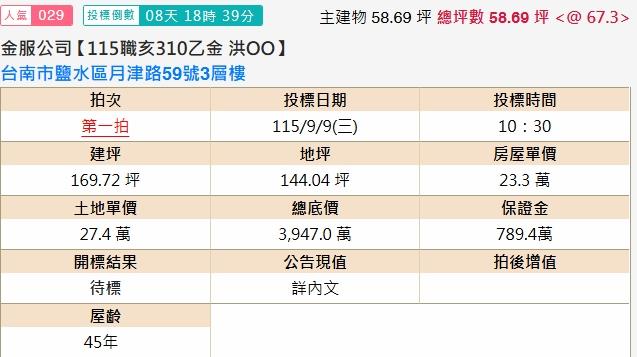 台南透天法拍-1