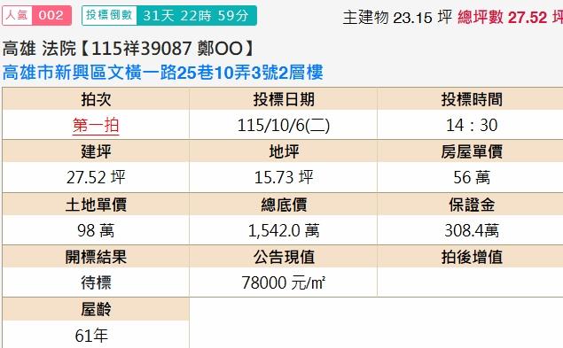 高雄新興區法拍透天-1