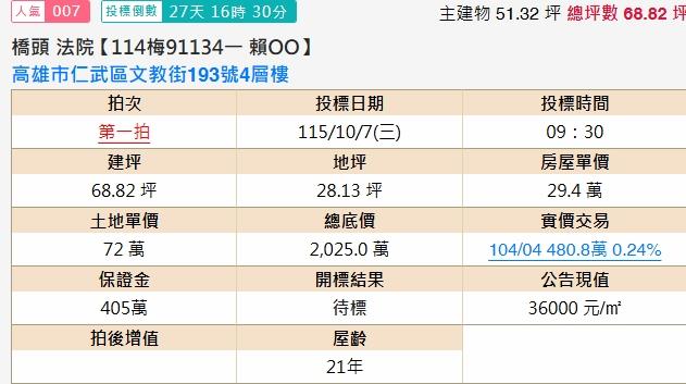 高雄仁武透天法拍-1