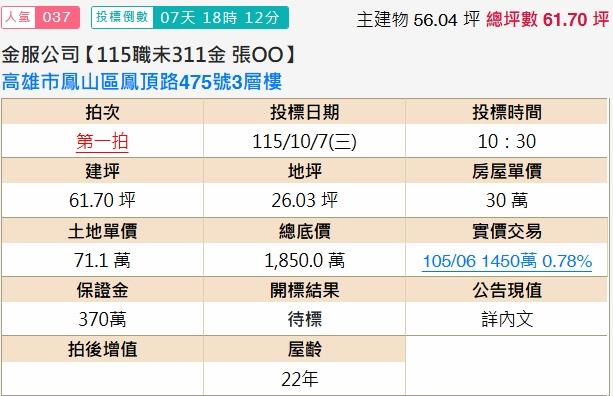 高雄拍賣透天-1